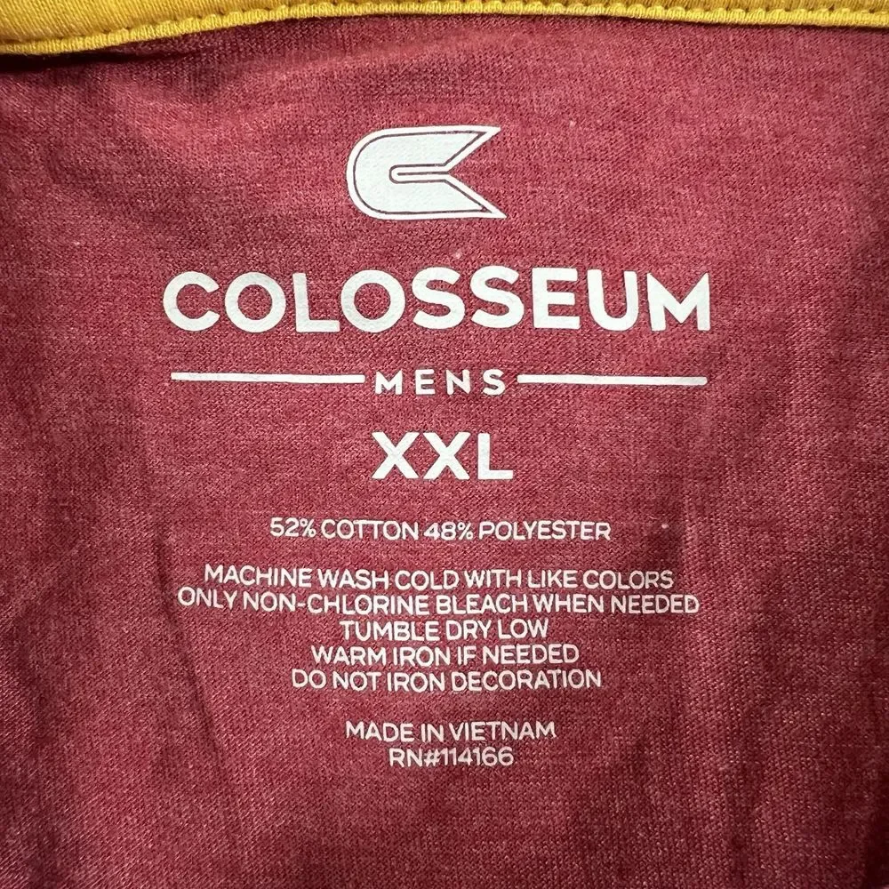Men's 2XL Colosseum Cardinal Iowa State Cyclones‎ No Problemo Polo Shirt NWOT